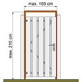 Tuindeurkozijn hardhout met aanslaglat, max 160 cm breed