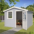 Blokhut Nina 275x275 Platinum Grey-Wit