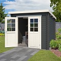 Blokhut Indi 230x230 Carbon Grey-Wit