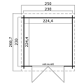 Blokhut Indi 230x230 Carbon Grey-Wit