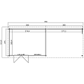 Blokhut Aida 760x275 Carbon Grey-Wit