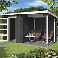 Blokhut Jelle 370x175 Carbon Grey-Wit
