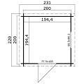 Blokhut Wels 200x200 Carbon Grey-Wit
