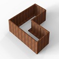 Bloembak Module+ L-vorm 90x210x210x56 cm Corten