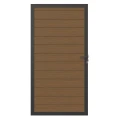 Newtechwood co-extrusie composiet deur in aluminium frame, horizontaal, 100x195 cm, teak.