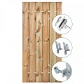 Tuindeur Privacy grenen groen geïmpregneerd met RVS inbouwslotset 140x195 cm