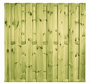 Grenen geschaafd plankenscherm 18-planks 16 mm, 180x180 cm, (15+3) geimpregneerd