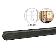 Betonpaal glad met diamantkop 10x10x280 cm, antraciet ongecoat, T-paal