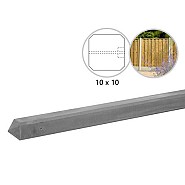 Betonpaal glad met diamantkop 10x10x280 cm, grijs ongecoat, eindpaal