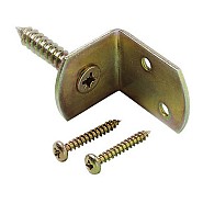 L-beslag inclusief schroeven, 4 stuks op kaart, geel verzinkt