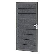 Composiet deur met houtmotief in aluminium frame 90x183 cm, antraciet