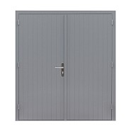 Hardhouten dubbele dichte deur Prestige, 202x221 cm, grijs gegrond