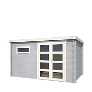 Blokhut Timian 380x230 Platinum Grey-Wit