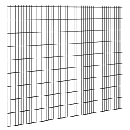 Hillfence metalen scherm, dubbele staafmat, 250x183 cm, zwart