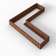Bloembak Module+ L-vorm 90x300x300x28 cm Corten