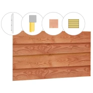 Zweeds rabat douglas enkelzijdige wand C. 278.5x224 cm onbehandeld