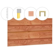 Zweeds rabat douglas enkelzijdige wand C. t.b.v. dubbele deur. 278.5x224 cm onbehandeld