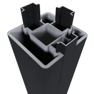 Newtechwood aluminium poortpaalset, 2 stuks met paalkap, 8x8x270 cm, zwart.