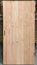 Poortdeur Douglas dicht 100x195 cm, halfhouts rabat verticaal, incl. cil. slot.