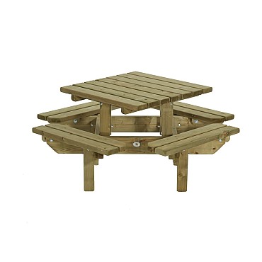 Kinderpicknicktafel vierkant, 125x125cm