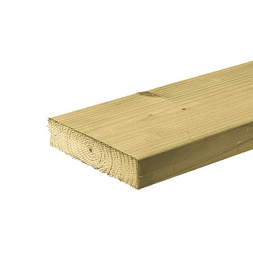 Vuren  balk geschaafd, geïmpregneerd  4,5x14,5x360