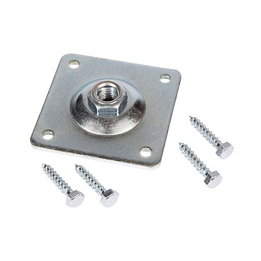 Bevestigingsplaat t.b.v. Carport incl. 4 x houtdraaibout en 2 x moer