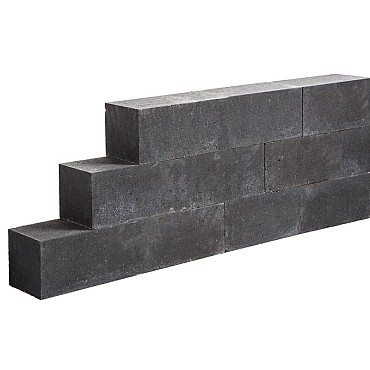 Garden Wall Black 12x12x60 cm