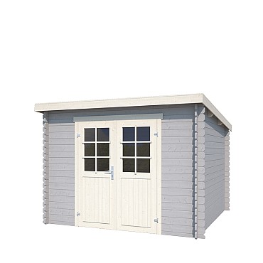 Blokhut Nadia 275x275 Platinum Grey-Wit