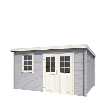 Blokhut Amira 380x230 Platinum Grey-Wit