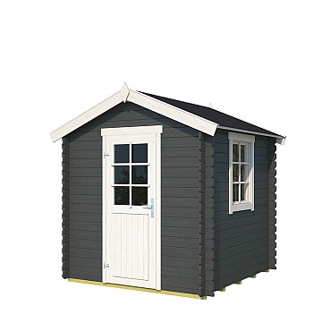 Blokhut Wels 200x200 Carbon Grey-Wit