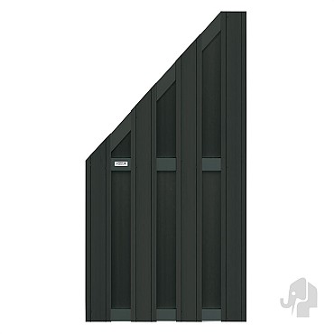 Composiet schutting Design Antraciet 90x180 cm schuin