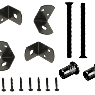 Uni-beslag t.b.v. 1 betonpaal, zwart gepoedercoat.