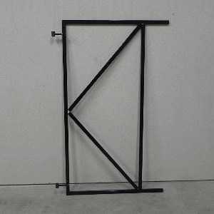Verstelbaar poortframe gegal 90 x 155 cm zwart gepoedercoat