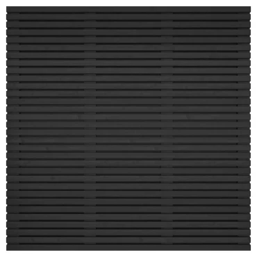 Grenen geschaafd latten scherm, recht horizontaal/verticaal, 180x180x5 cm, zwart gespoten.
