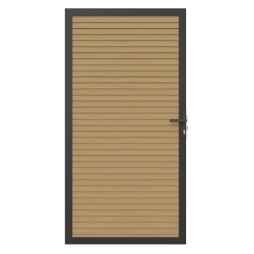 Newtechwood co-extrusie composiet deur in aluminium frame, horizontaal triple, 100x195 cm, red cedar.