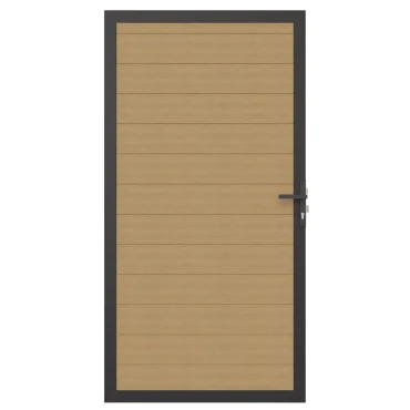 Newtechwood co-extrusie composiet deur in aluminium frame, horizontaal, 100x195 cm, red cedar.