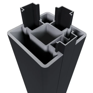 Newtechwood aluminium poortpaalset, 2 stuks met paalkap, 8x8x270 cm, zwart.