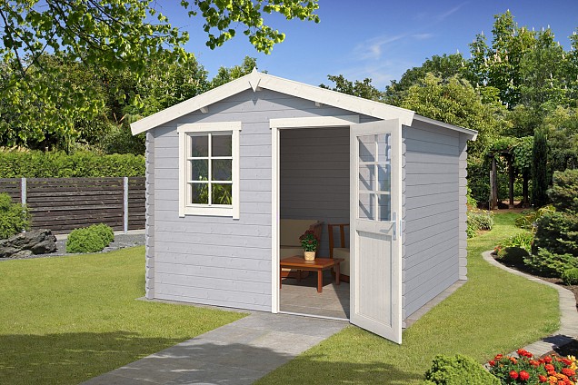 Blokhut Nina 275x230 Platinum Grey-Wit