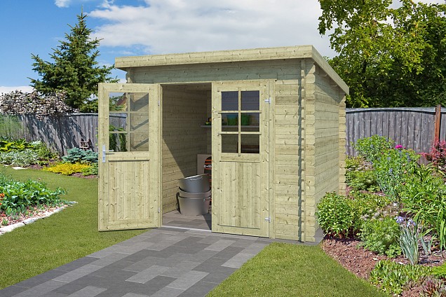 Blokhut Indi 230x175 Olijfgroen Geïmpregneerd