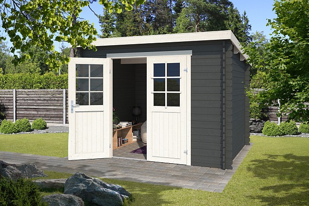 Blokhut Nadia 275x175 Carbon Grey-Wit