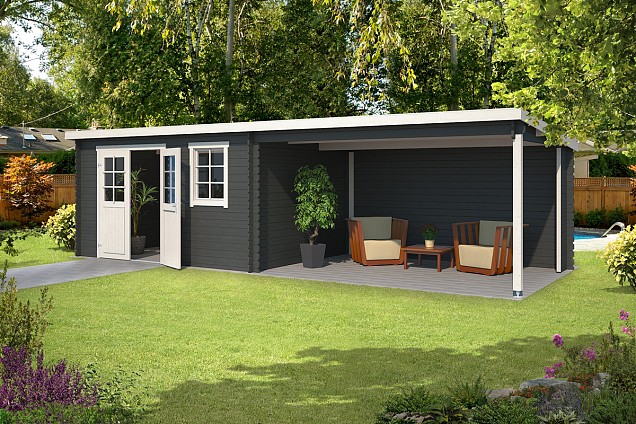 Blokhut Aida 760x275 Carbon Grey-Wit