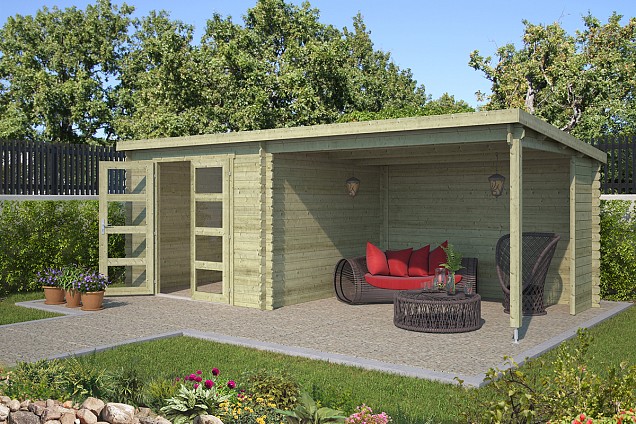 Blokhut Manuel 600x275 Olijfgroen Geïmpregneerd