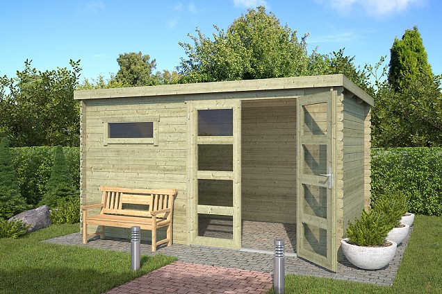 Blokhut Timian 380x230 Olijfgroen Geïmpregneerd