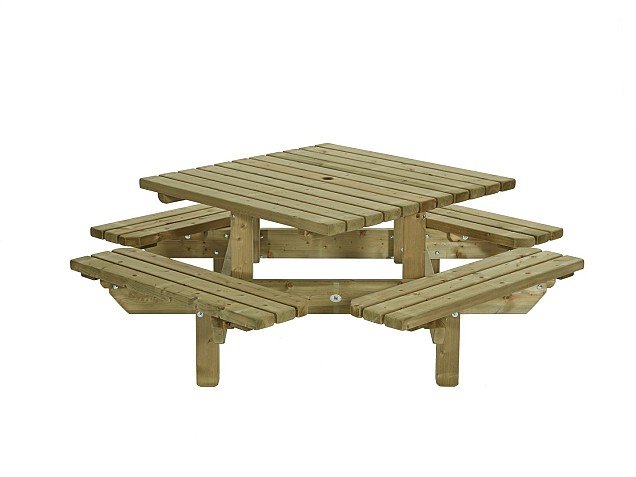 Picknicktafel vierkant, 195x195cm