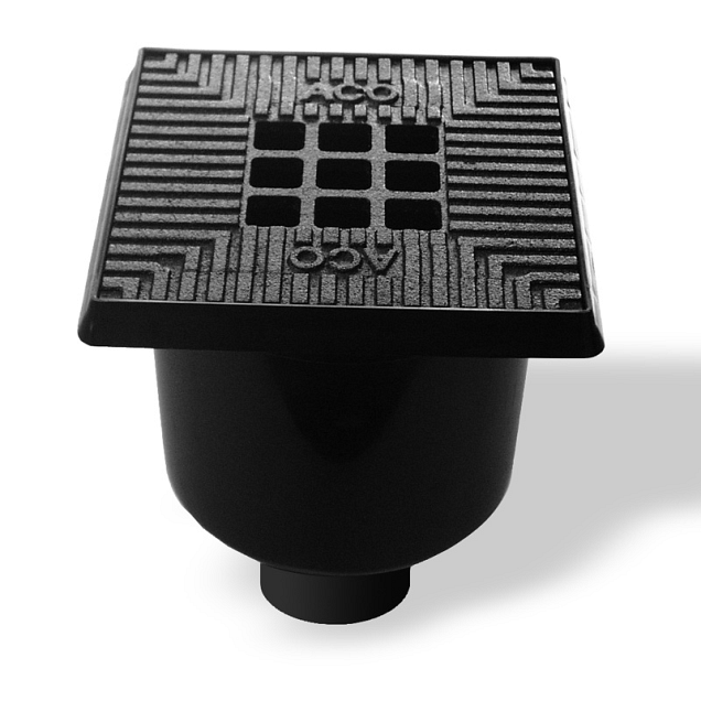 ACO Vloerput 200x200 met gietijzeren rand + rooster