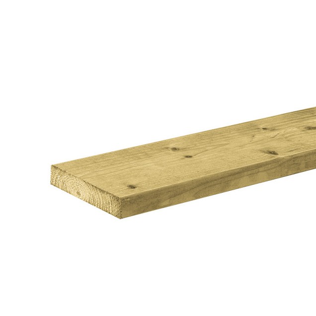 Vuren  plank geschaafd, geïmpregneerd  1,8x7x510