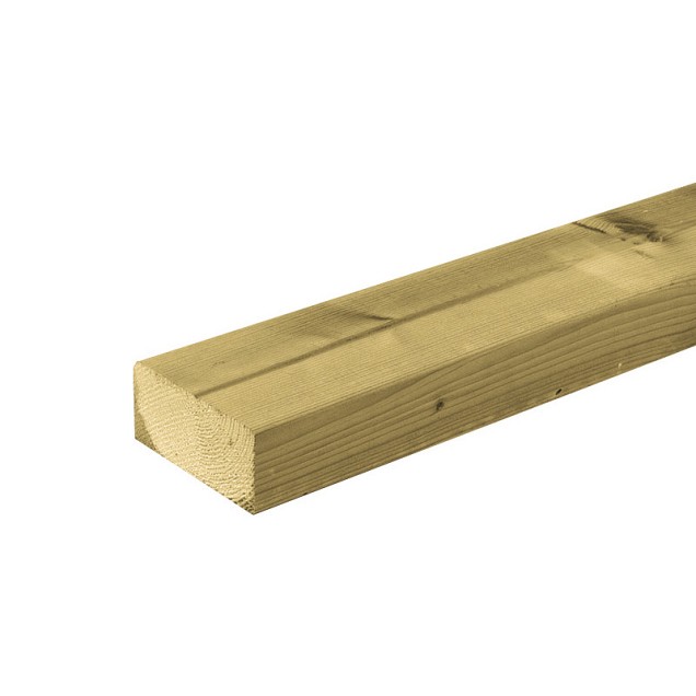 Vuren  balk geschaafd, geïmpregneerd  4,5x9,5x300