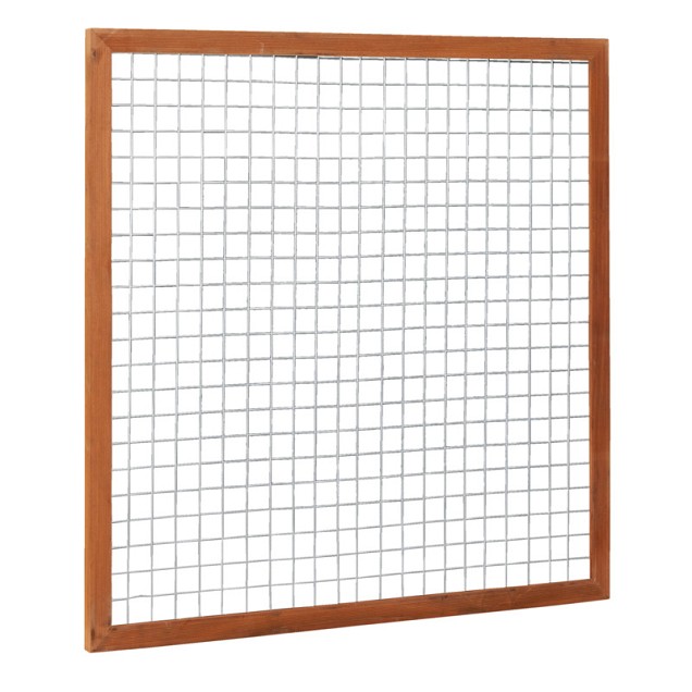 Hardhouten betonijzertrellis met maas 7.5x7.5 cm, in raamwerk 4.5x7.0 cm, 180x180 cm