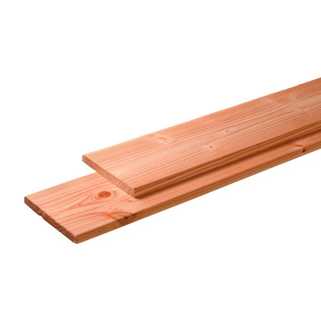 Douglas plank 1 zijde geschaafd, 1 zijde fijnbezaagd 2.8x19.5x500 cm, groen geïmpregneerd