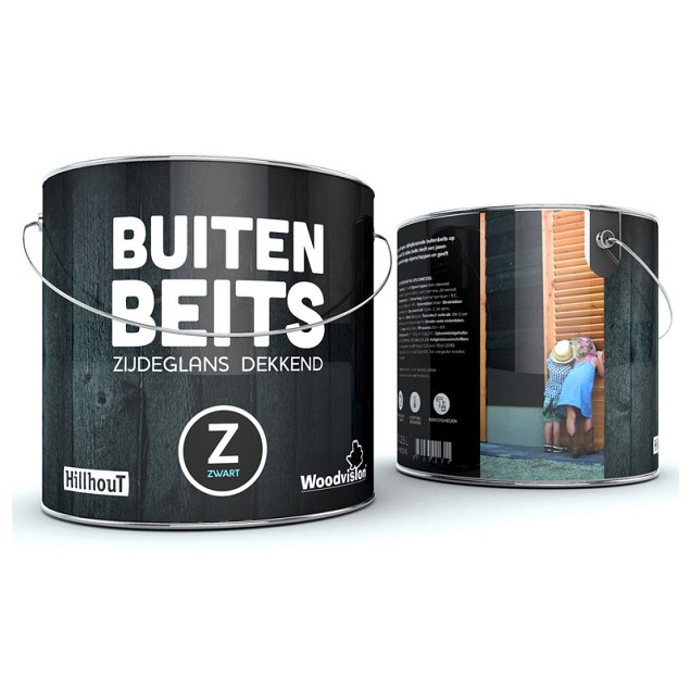 Douglas buiten beits 2.5 liter, zwart RAL 9005